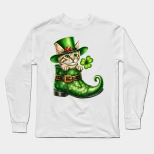 Savannah Cat Shoes For Patricks Day Long Sleeve T-Shirt